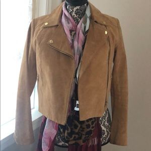 Tan leather jacket. Sz. S. Forever 21